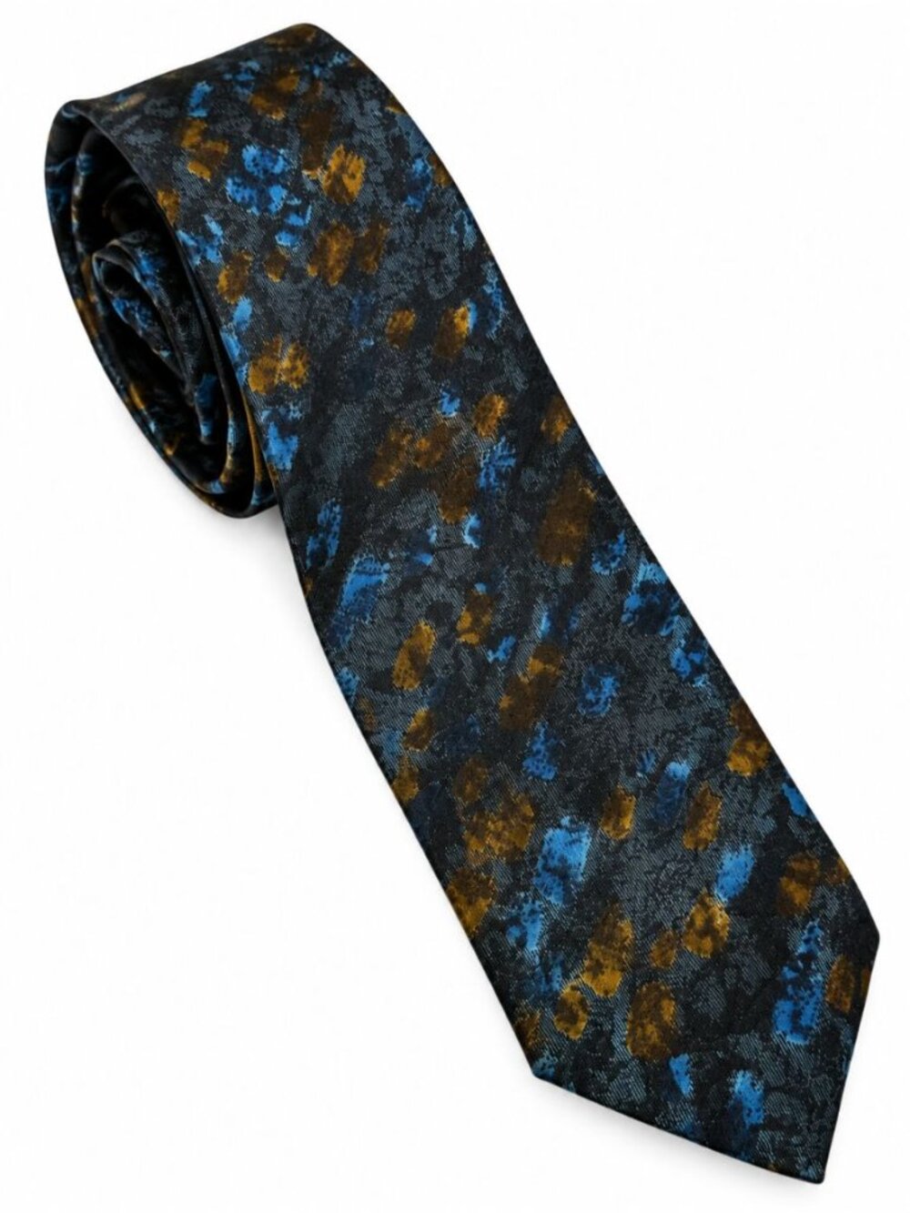 Vintage 1960s Christian Dior Men's Tie All Silk Skinny 2 3/8" Abstract NY Paris